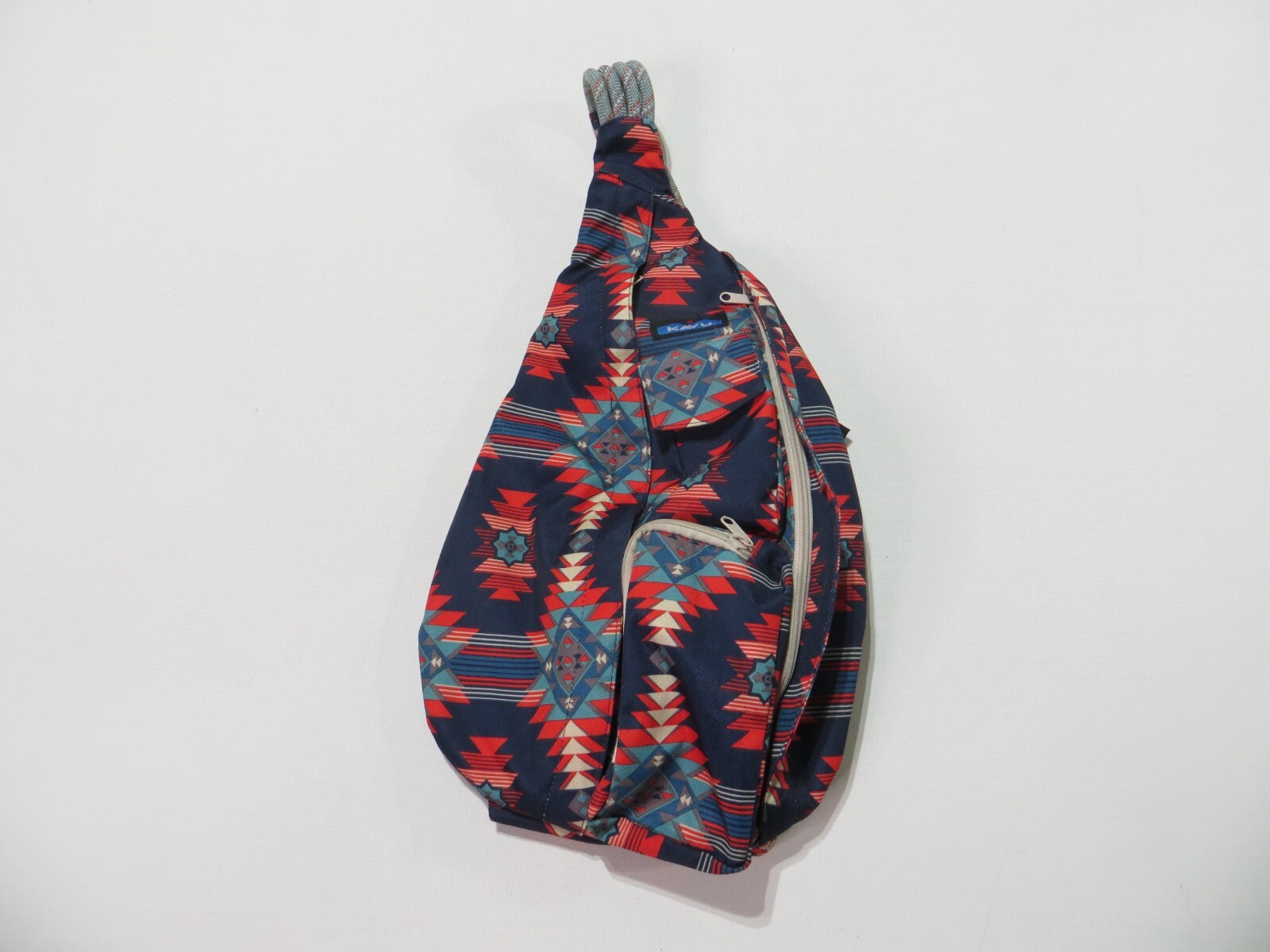 Kavu Sling Rope Bag Full Size Aztec Print Blue | eBay