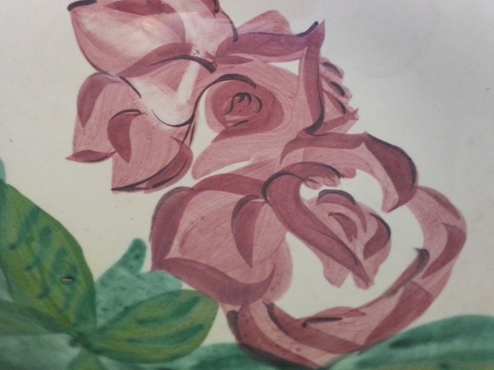 Vintage Red Wing Lexington Rose China Serving Bowl, hand painted, collectible