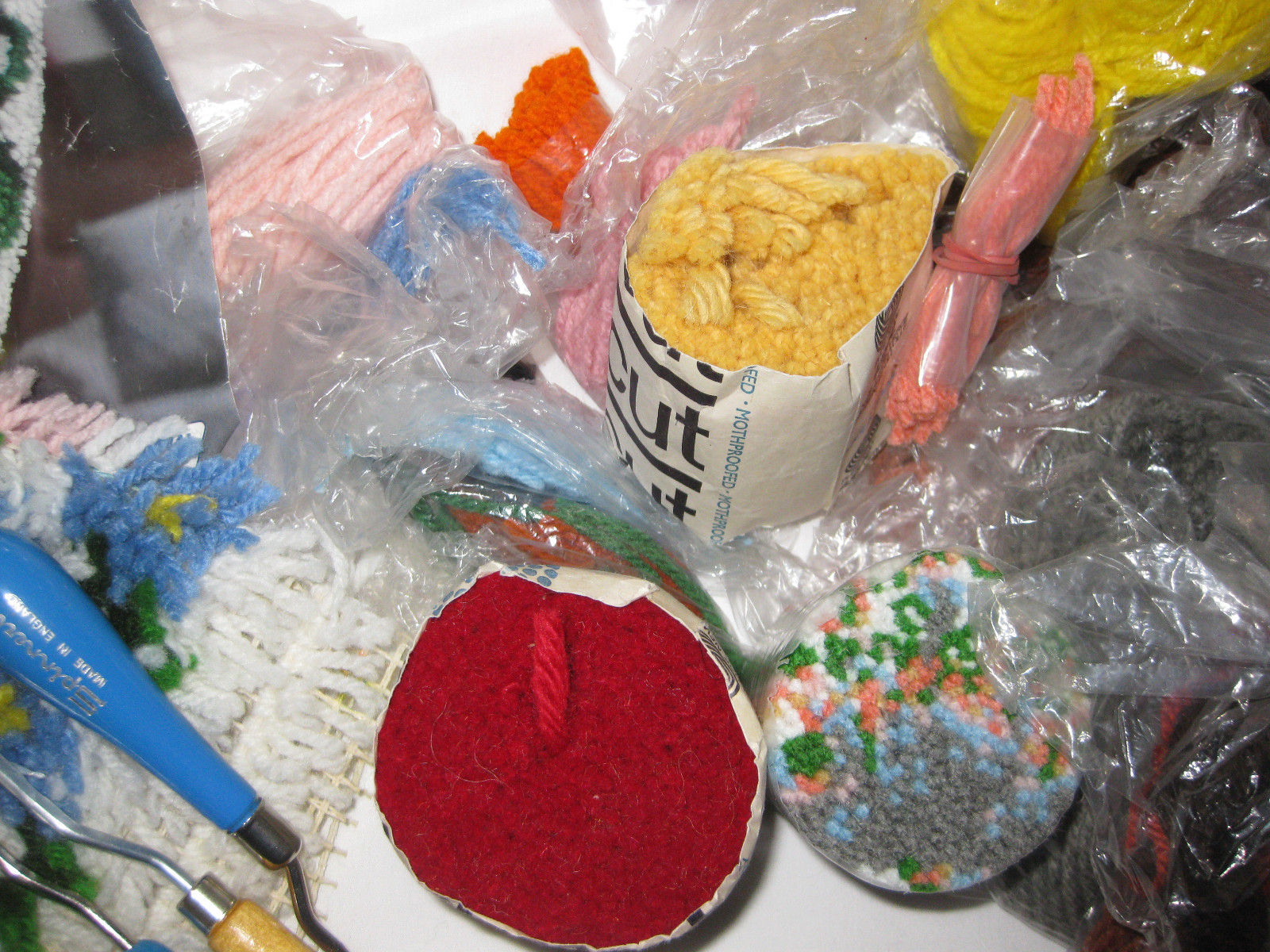 Latch Hook Lot Unfinished Project Yarn Pattern Tools
