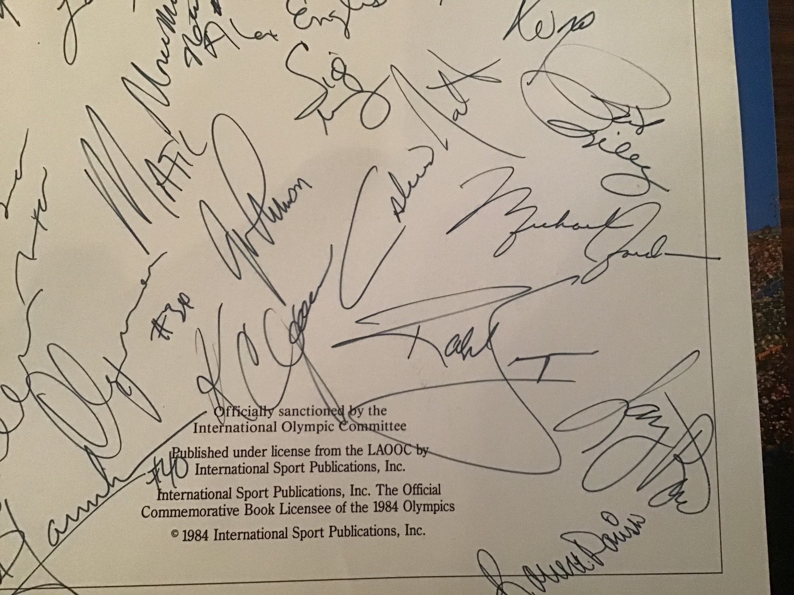 1984 Olympic book VINTAGE Signed by 1985 NBA All Stars - Michael Jordan Rookie!