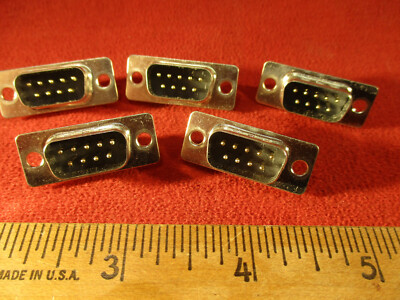 DB9 D-SUB 9 PIN MALE SOLDER CUP CONNECTOR NEW Lot of 5