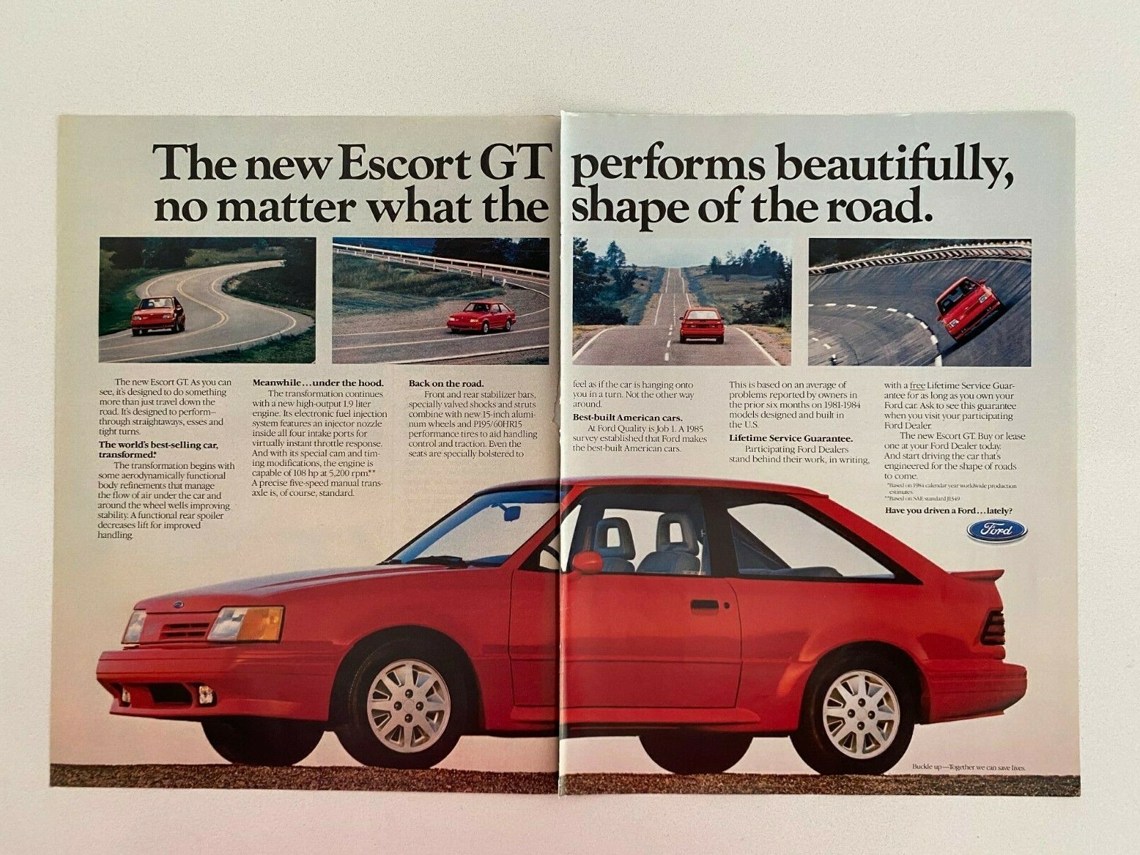 Ford Escort GT Vintage 1985 Print Ad | eBay