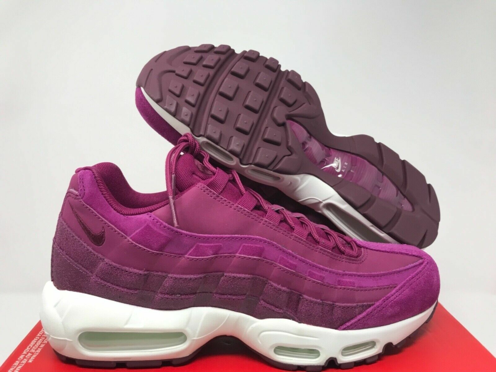 Nike Air Max 95 Premium Vero Bacca Bordeaux Viola Donna (807443-602) Taglie 10.5 | eBay