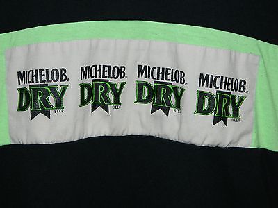 VTG 1980's Michelob Dry Beer Black & Neon Green Men's Adult Si...