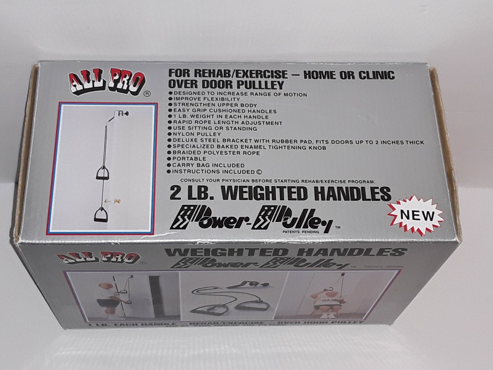 All Pro 2-LB Weighted Handles Power Pulley # 445 Home / Clinic Over Door Pulley