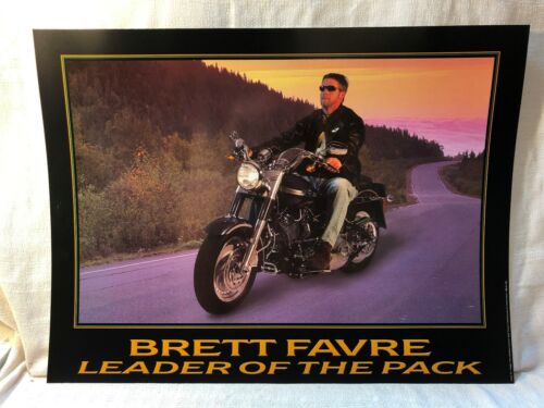 Brett Favre Green Bay Packers Leader of the Pack Harley Davidson Lithograph