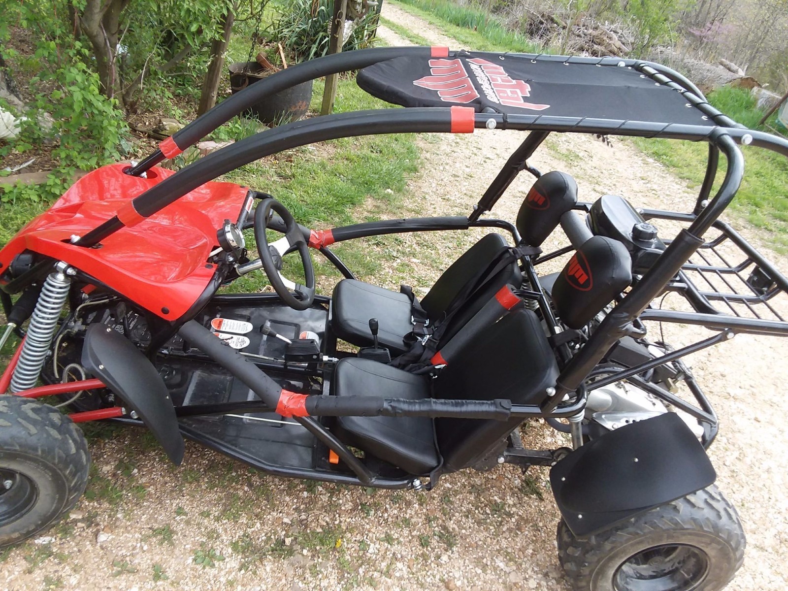Super Clean Adult Size OFF ROAD GO-CART 35 Miles Excellent Condition Red w/ Top