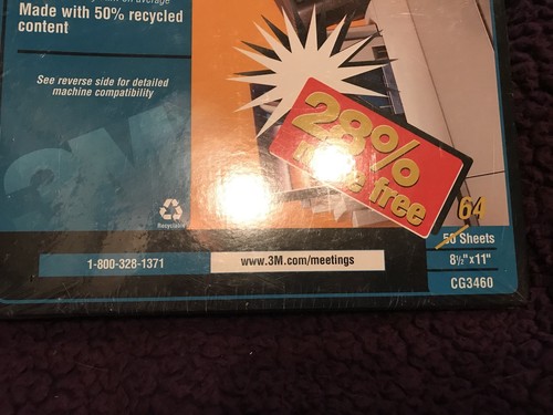 NEW 3M Transparency Film for Color Ink Jet Printers CG3460 64 Sheets 8.5