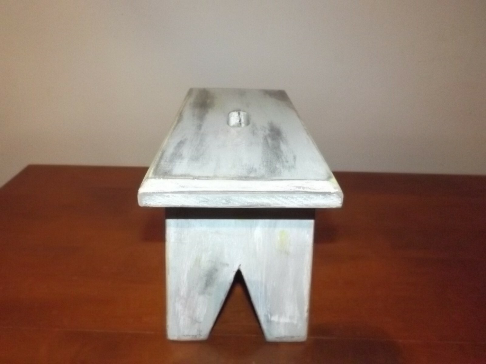 Small Primitive Painted Wood Stool Rustic Farm House Country Decor
