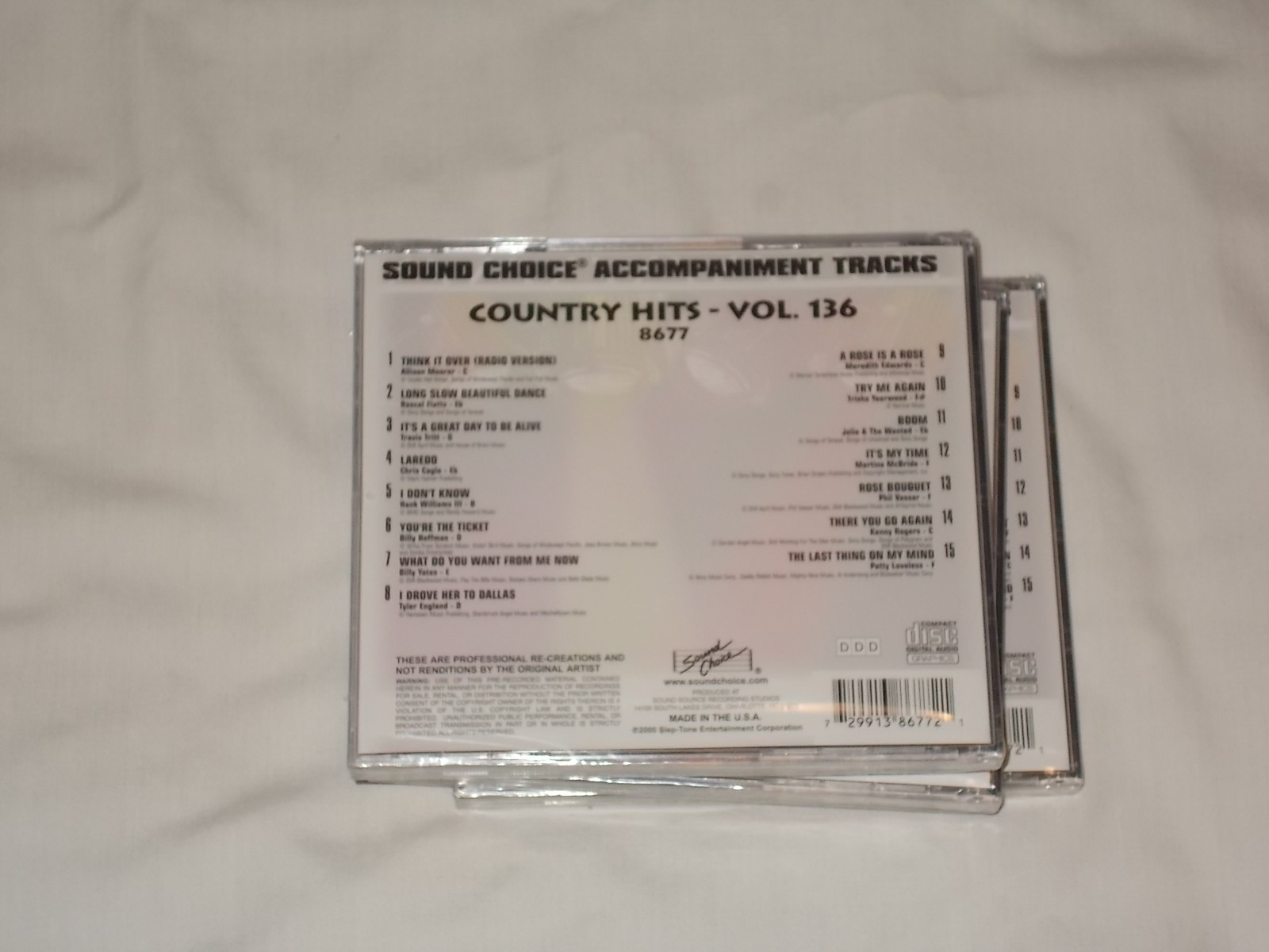 Sound Choice Karaoke Spotlight 8677 Vol. 136 Country