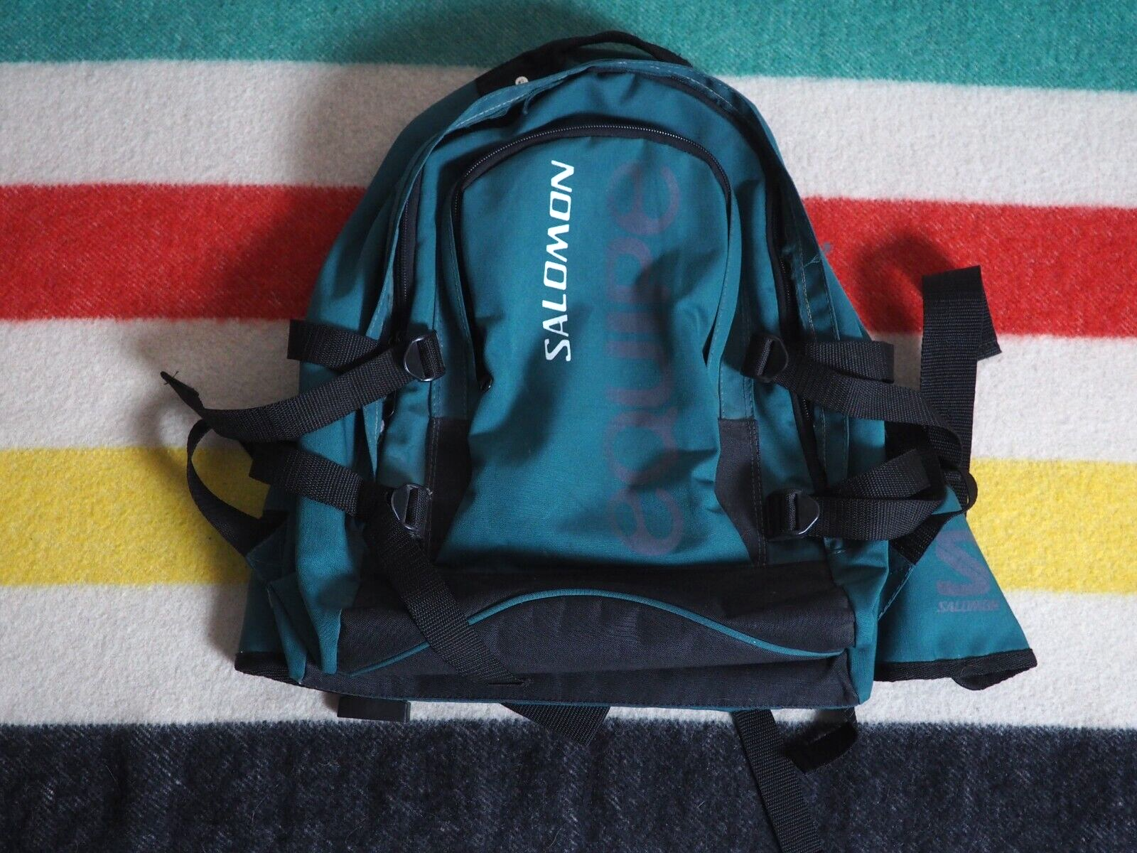 VTG 90s Salomon Equipe Green Black Gorp Ski Outdoor Hiking