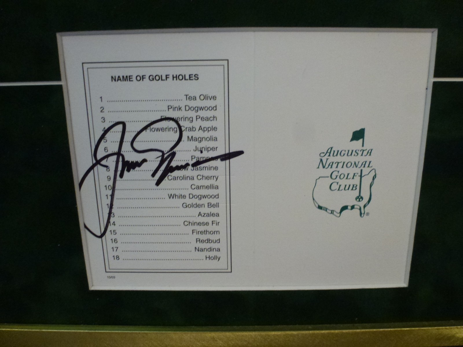ARNOLD PALMER & JACK NICKLAUS Autographs The Masters at Augusta Flag & tee cards