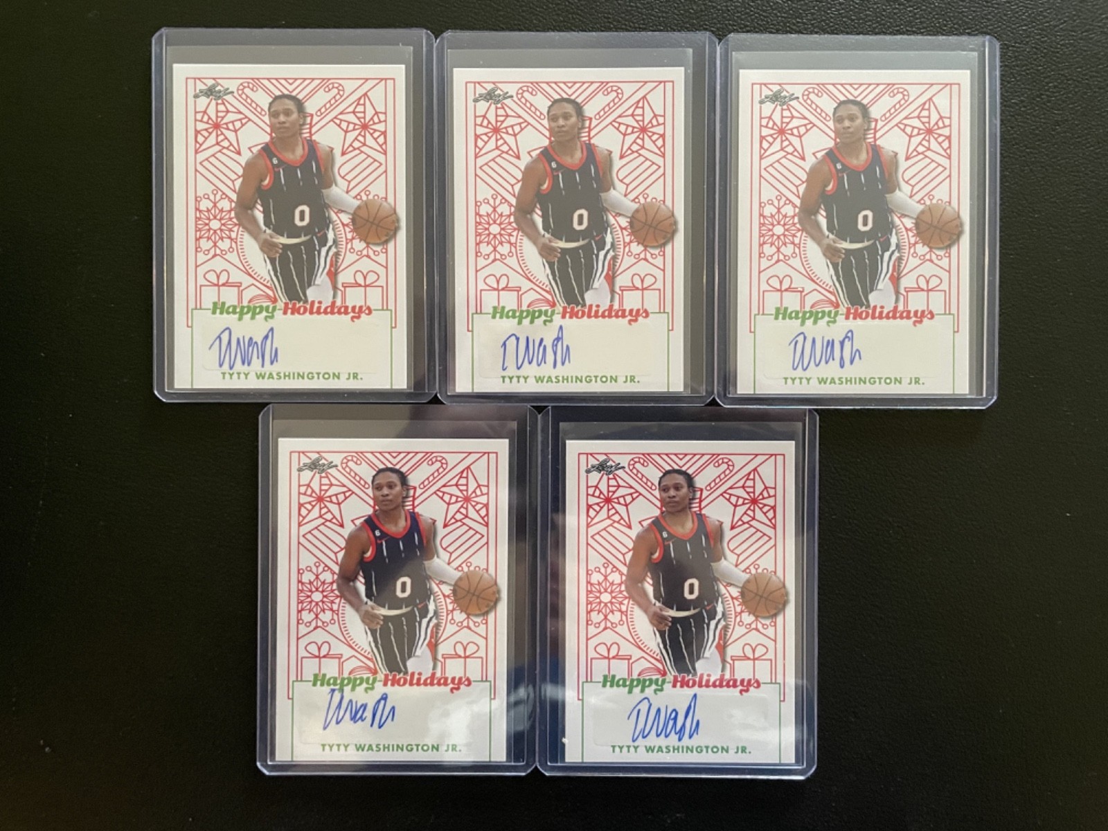 2023 Leaf Happy Holidays TyTy Washington Jr Autograph RC Rookie Lot Of 5 #11