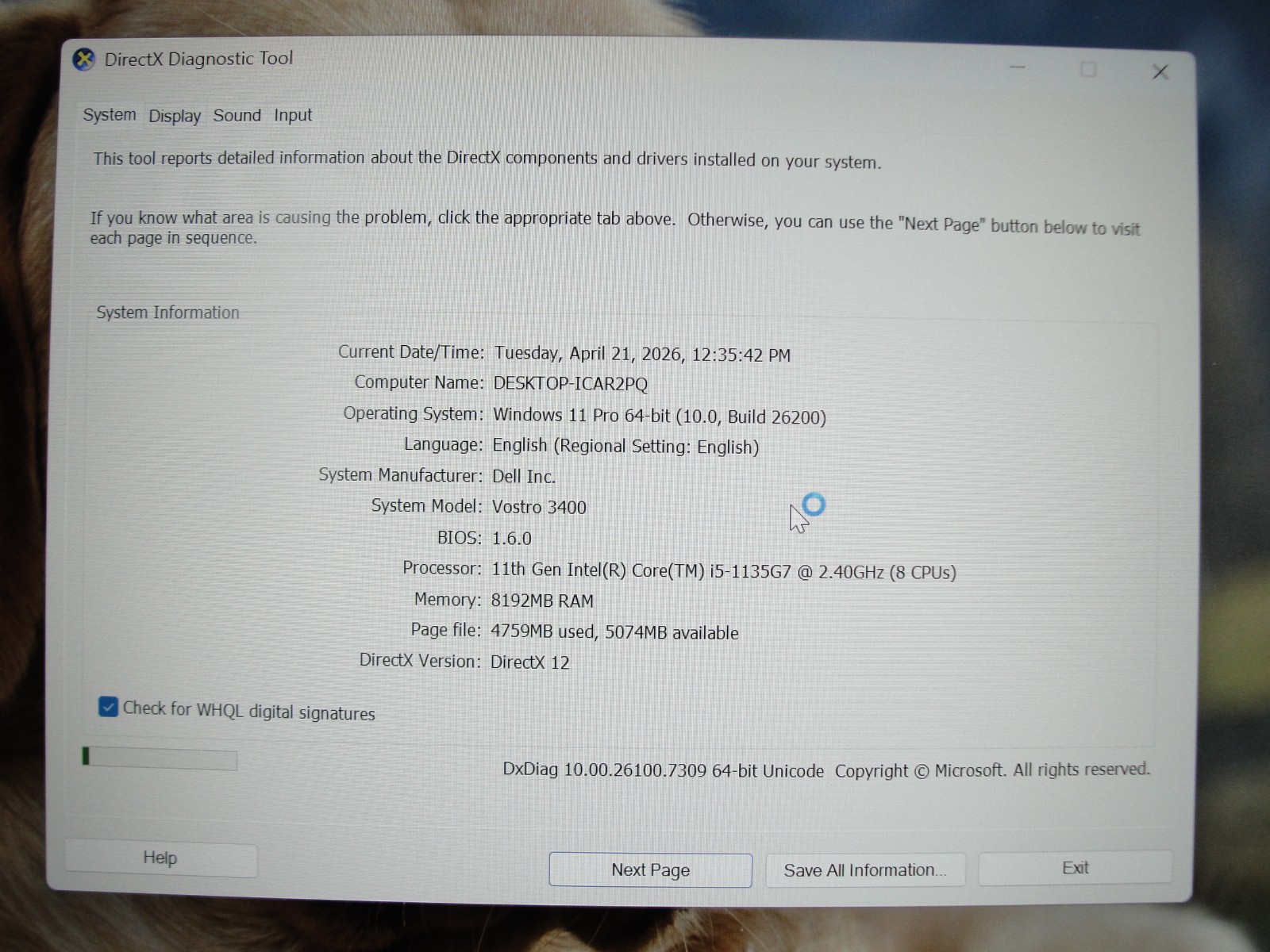 Dell Vostro 3400 14" FHD i5-1135G7 8GB RAM 1TB HDD Win 11 - Thumbnail 8