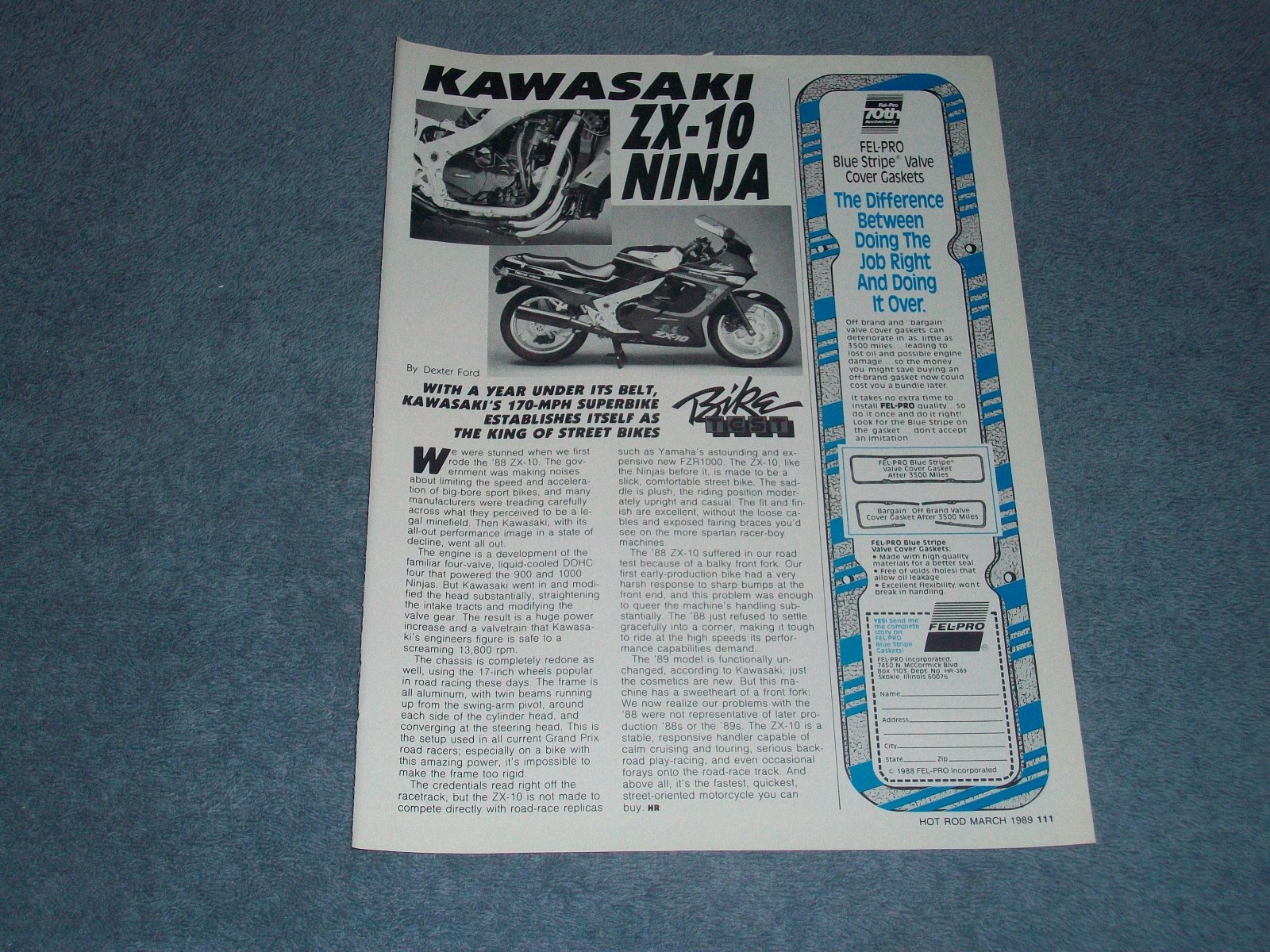 vintage an・an no.10 1989 Kawasaki ZX-10 Ninja Vintage Info Article 