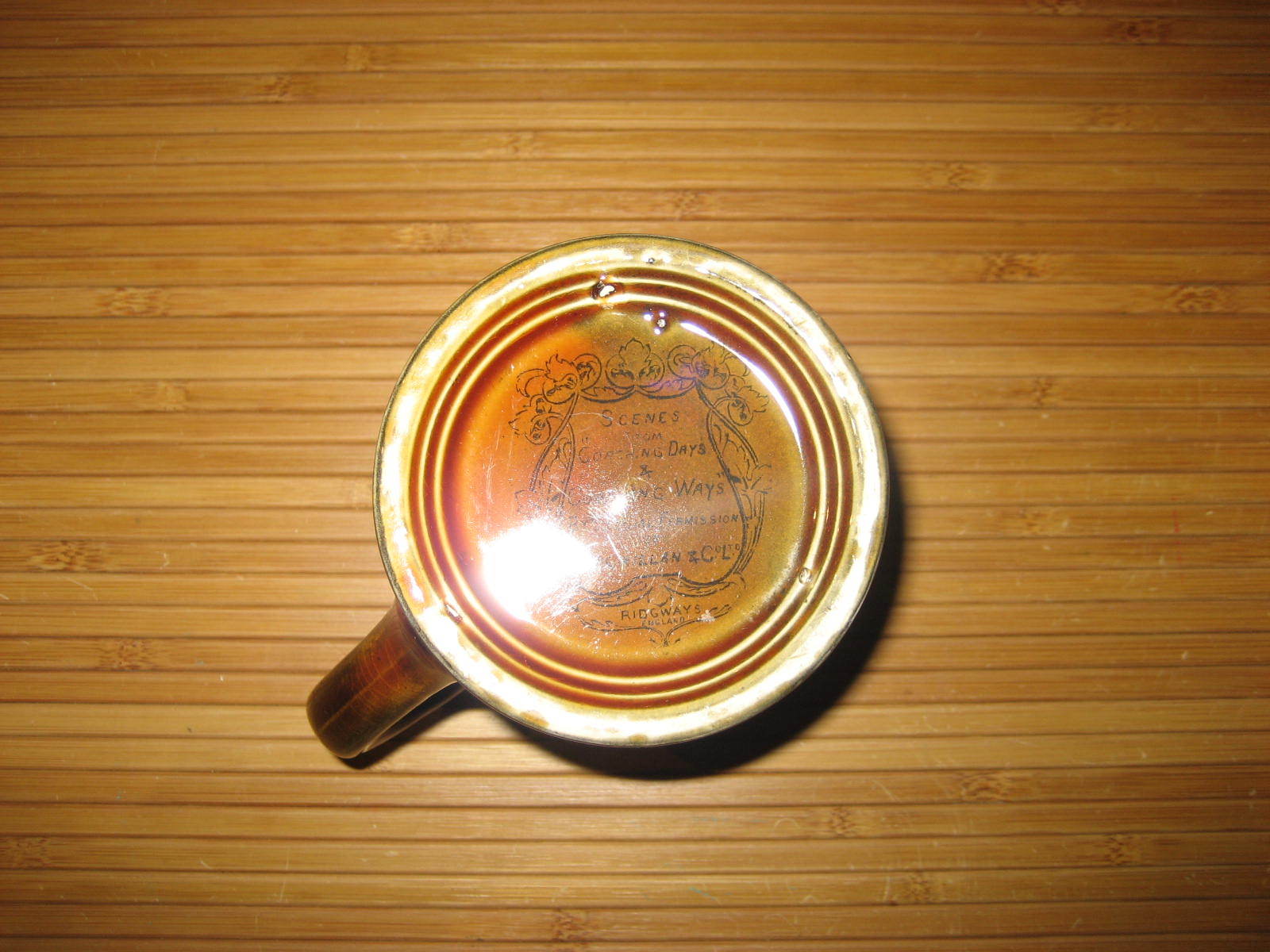 Antique Ridgways England Scenes From Coaching Days & Coaching Ways Mug Brown