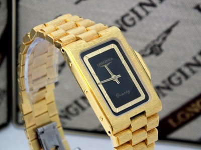 mens watch longines gold medal quartz gold plaque excellent