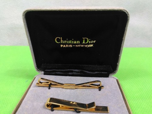 Christian Dior New York Vintage Tie Bar Set NIB Men Tie Clasp Tie Bar Set