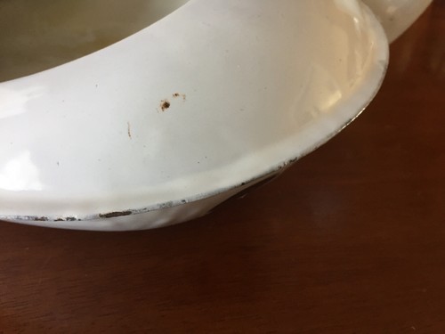 Vintage White Porcelain Ceramic Chamber Pot Bed Pan Planter. Made In Germany.