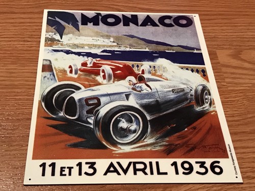 8x10 Monaco 11 ET 13 Avril 1936 Metal Tin Mini Poster Sign