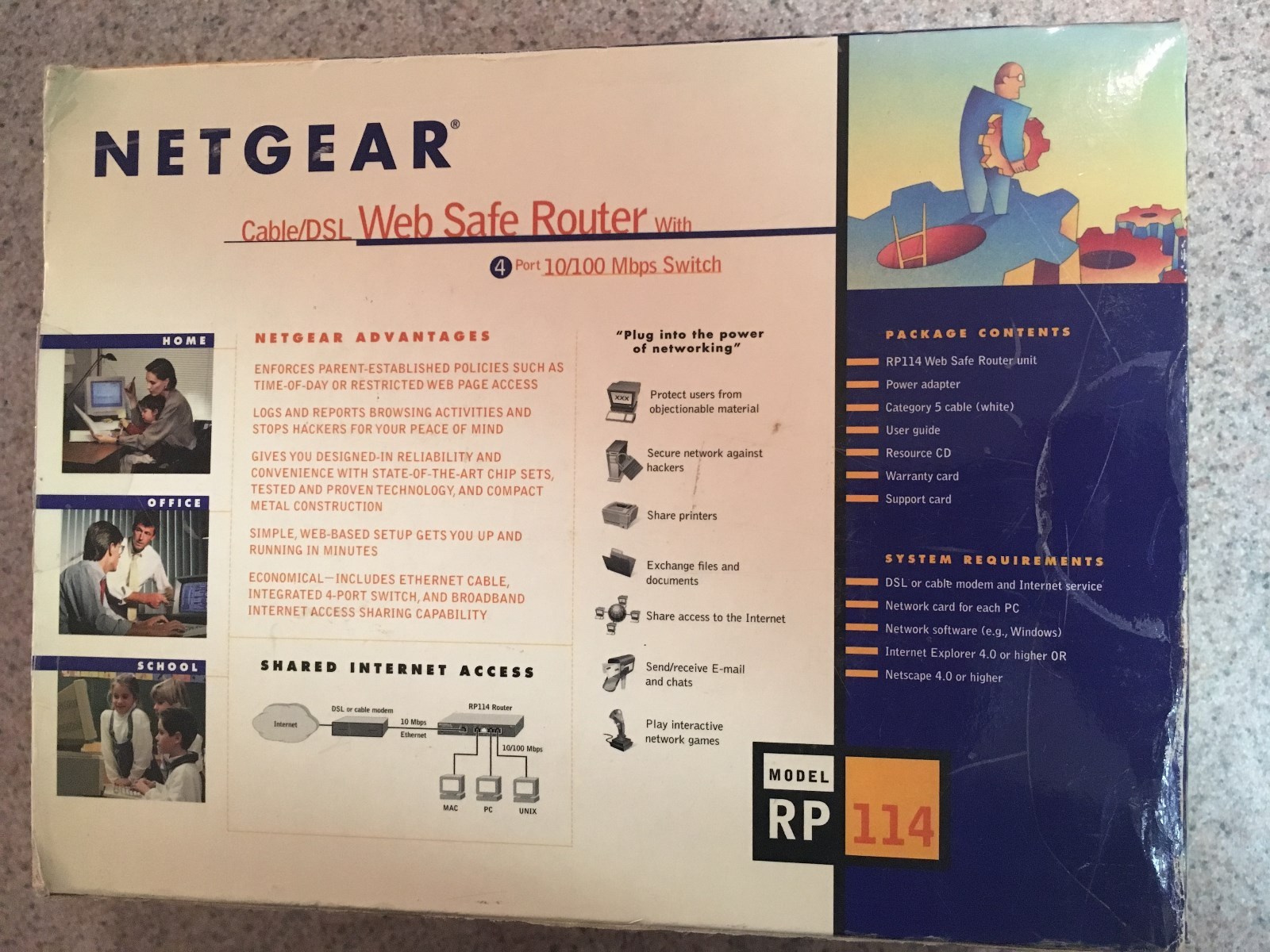 NETGEAR RP114 Web Safe Cable DSL Router 100 Mbps 4-Port 10/100