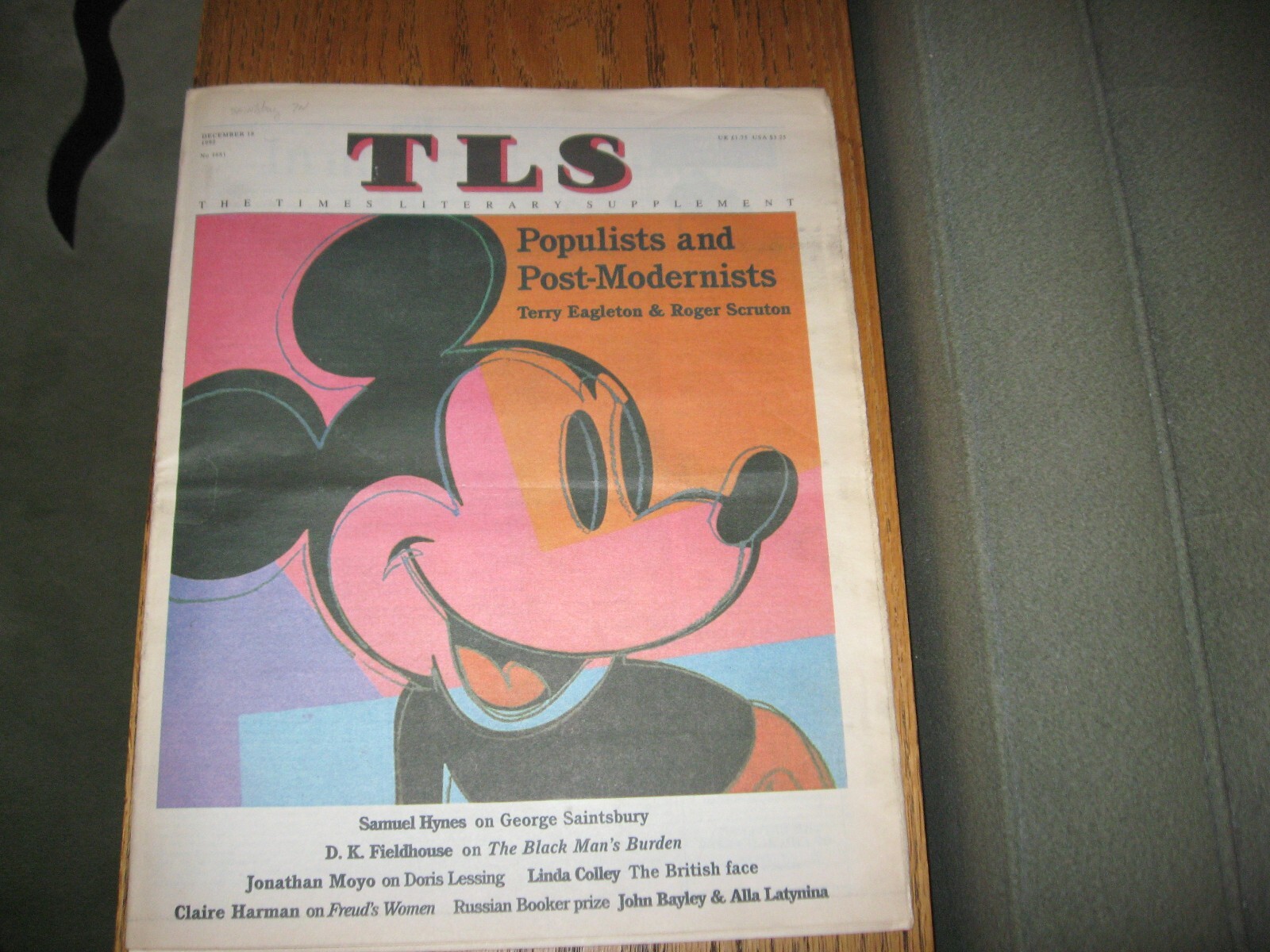 1992 Warhol's Mickey Mouse Cover, John Bayley, Charles
