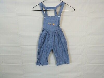 1950's Yellow Duck Kids Bib Overalls 2T Made in USA Vintage Boys Girls Chambray 