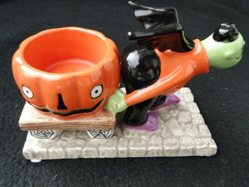 Yankee Candle Monster Pumpkin Cart P6 Pulled by Green Face Ghoul, extremely rare