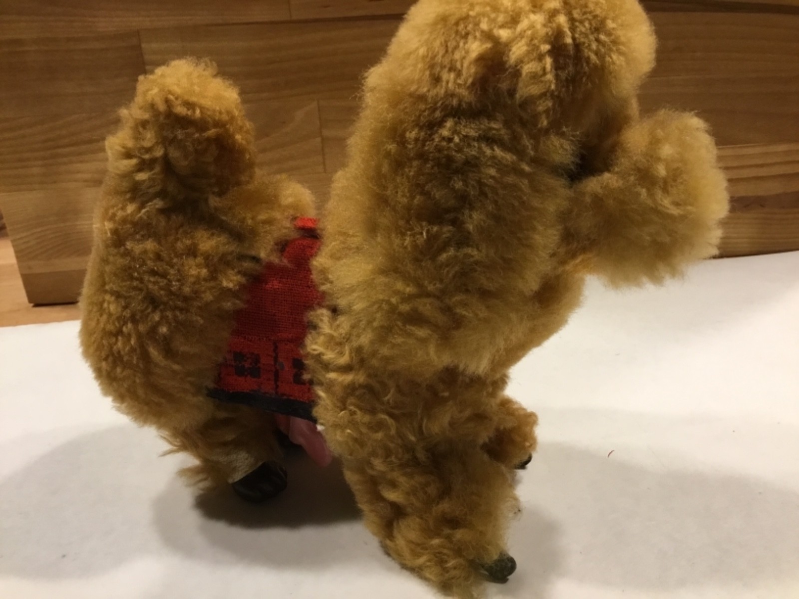 Vintage Dancing Dog wind up honey color fur toy