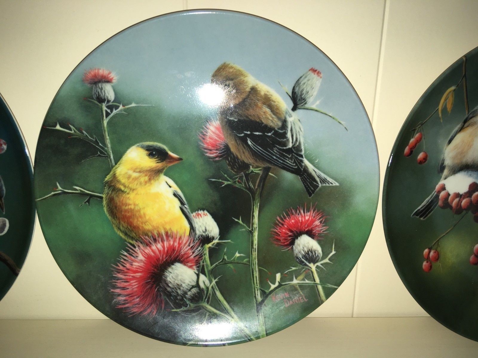 1985-87 KNOWLES Encyclopedia Britannica Birds of Your Garden Plate ~ Set of 4