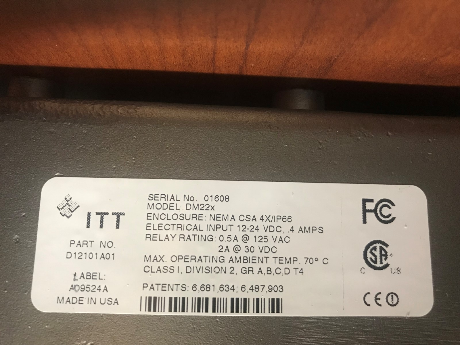 ITT ProSmart Data Monitor: Stand Alone Data Monitor Unit Part # D12102A