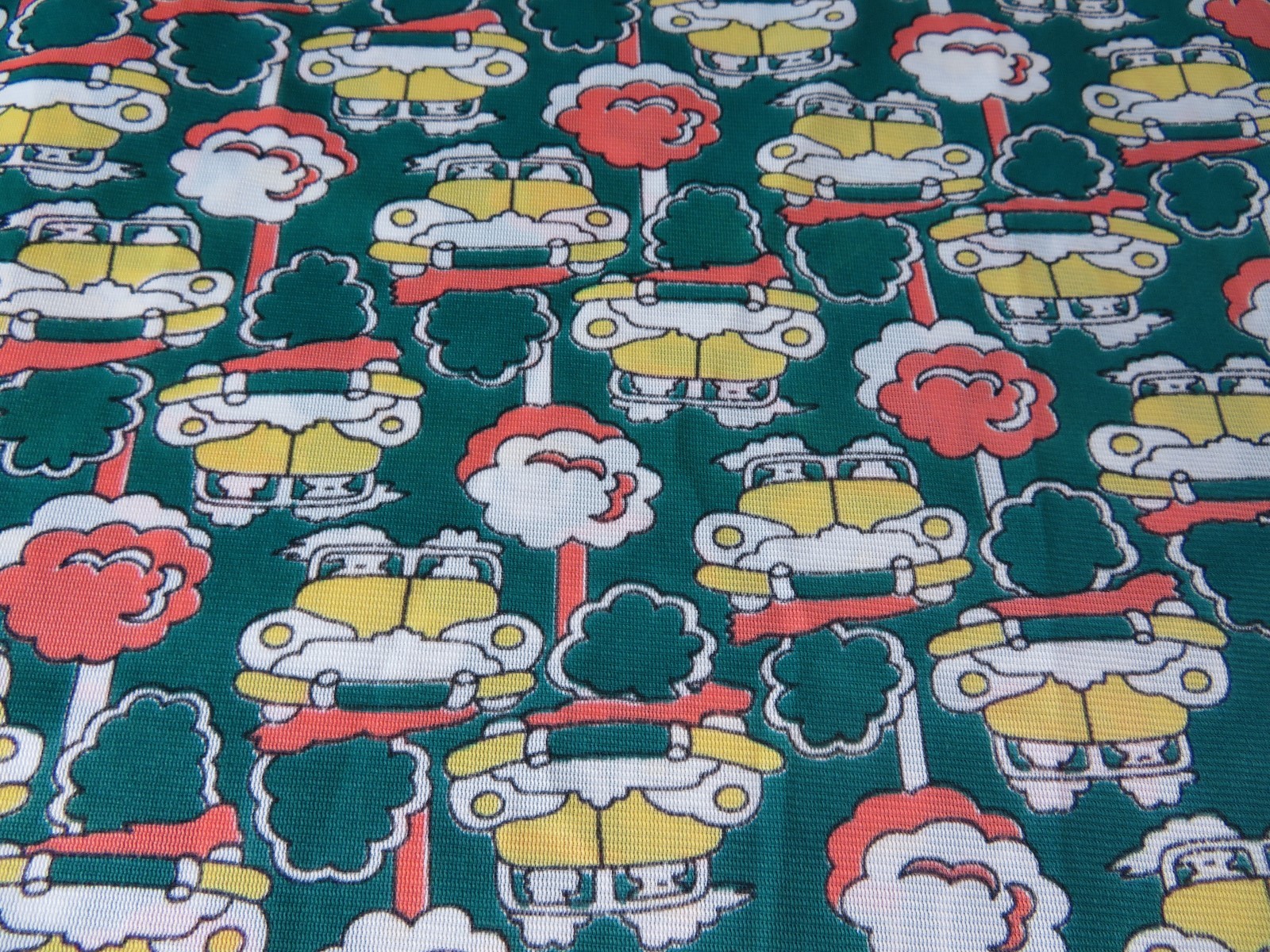 Vintage VW Bug Beetle Car Fabric Material Polyester 1.5 Yards