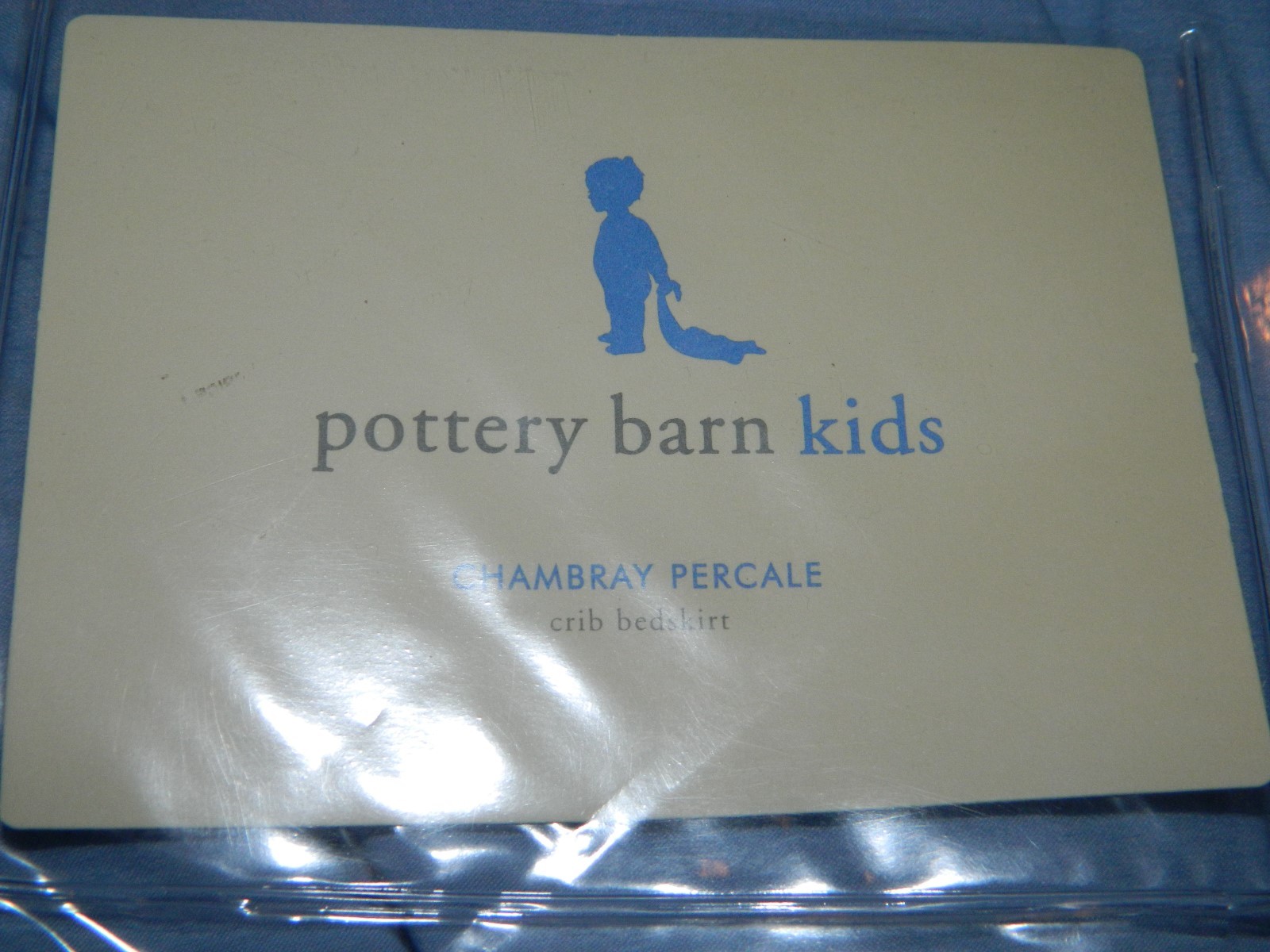 Pottery Barn Kids Chambray Percale Crib Bedskirt Blue