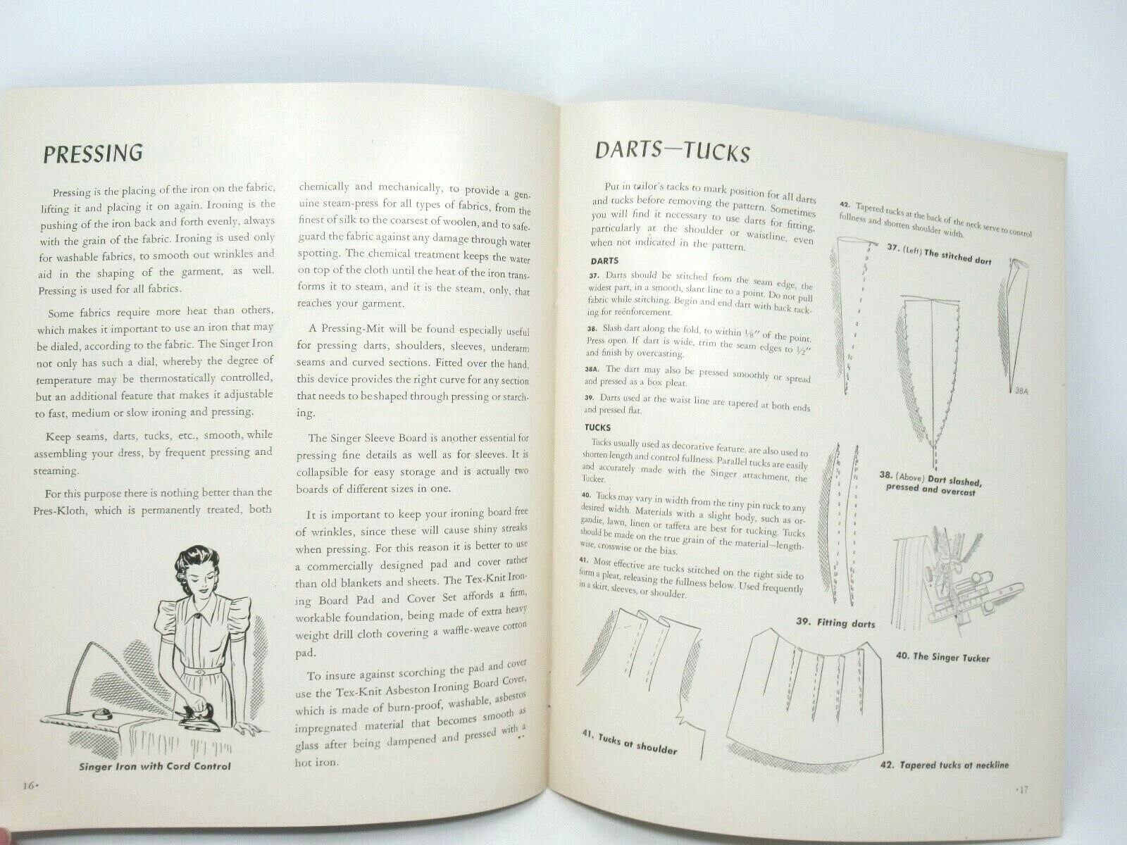 Vtg SINGER Sewing Dressmaking Guide 1947 2 Copies