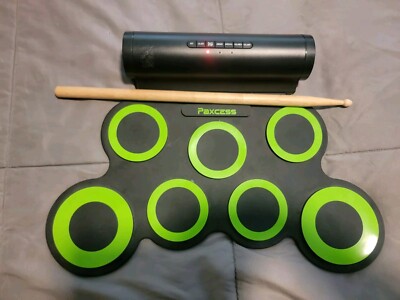 Paxcess RP-ED02-BG Electronic Roll Up Drum Set 7 Pads MIDI Drum  & 1 Drum Stick 