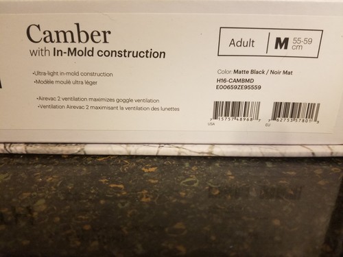 Smith Camber Adult Snow Helmet Box Damage Matte Black Medium Snowboarding Skiing