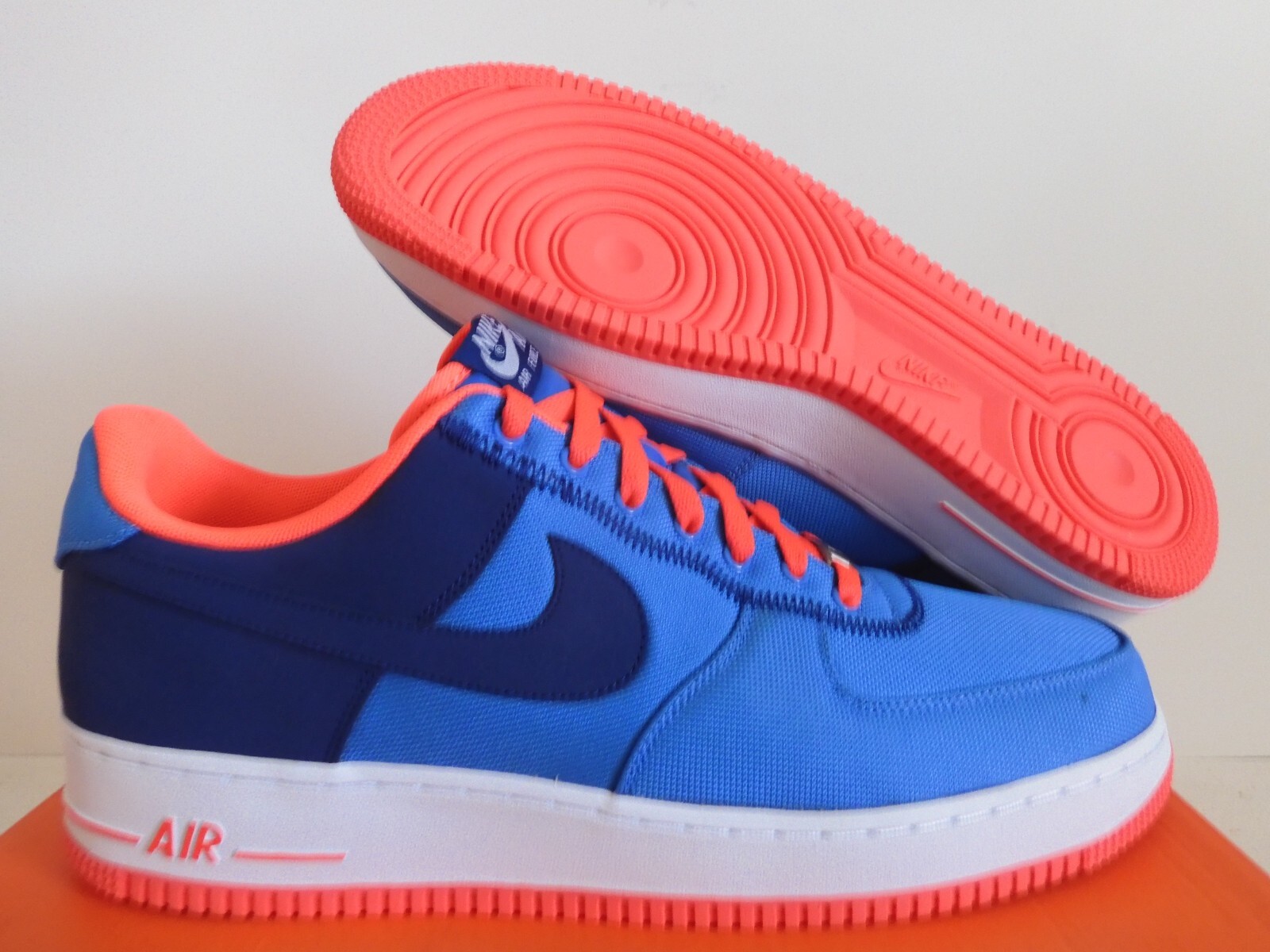 NIKE AIR FORCE 1 LOW DISTANCE BLUE-ROYAL BLUE-ATOMIC RED SZ