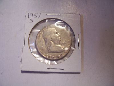 1951 S  FRANKLIN HALF DOLLAR COIN  SILVER