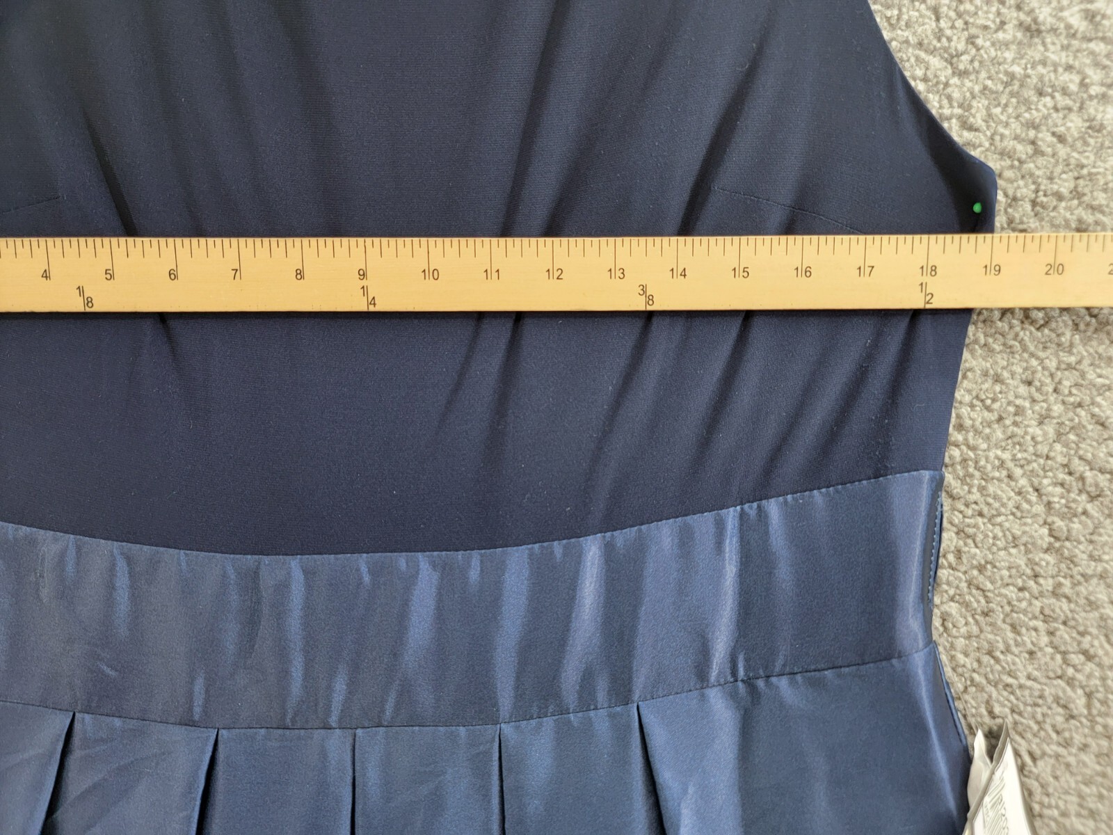 SLNY Fashions Ombré Satin Bow Sash Gown Women's 16 Navy/Wedgewood Zip Closure - Picture 5 of 16