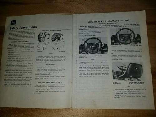 OPERATORS OWNERS MANUAL FOR JOHN DEERE 400 HYDROSTATIC LAWN GARDEN TRACTOR