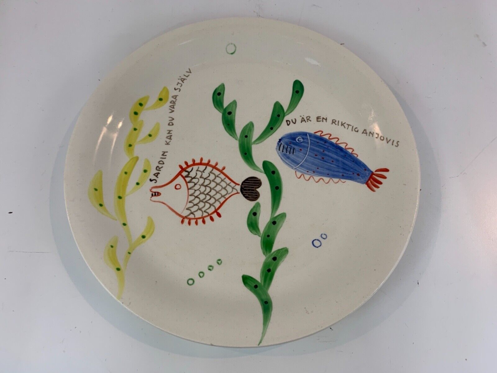 Vtg Gustavsberg Swedish Hand Painted Fish Plate IX “Löja” by Vtg Gustavsberg Swedish Hand Painted Fish Plate IX “Löja” by