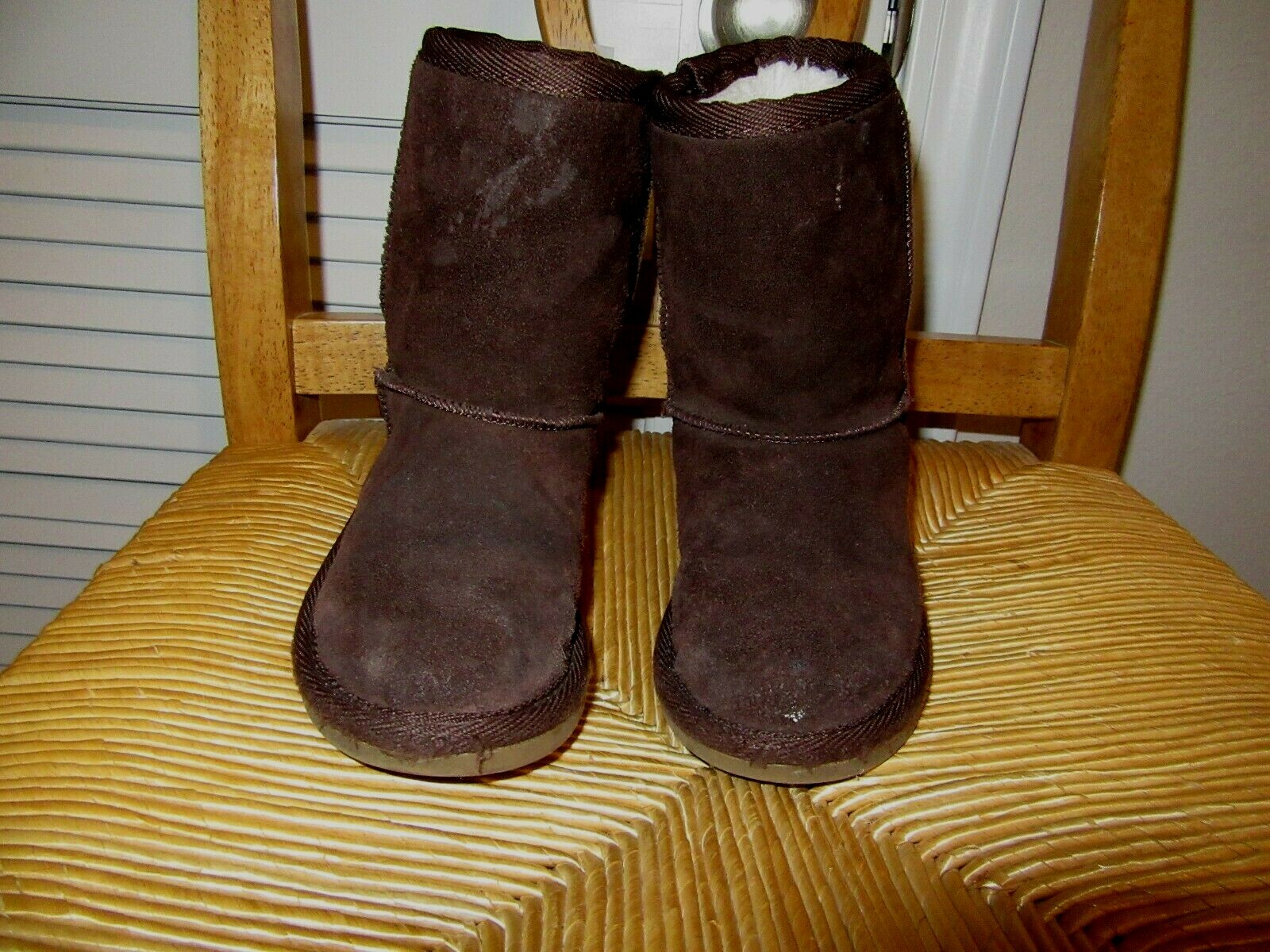 Zodiac toddler boots genuine Suede Leather fur lined size 9 M mid calf