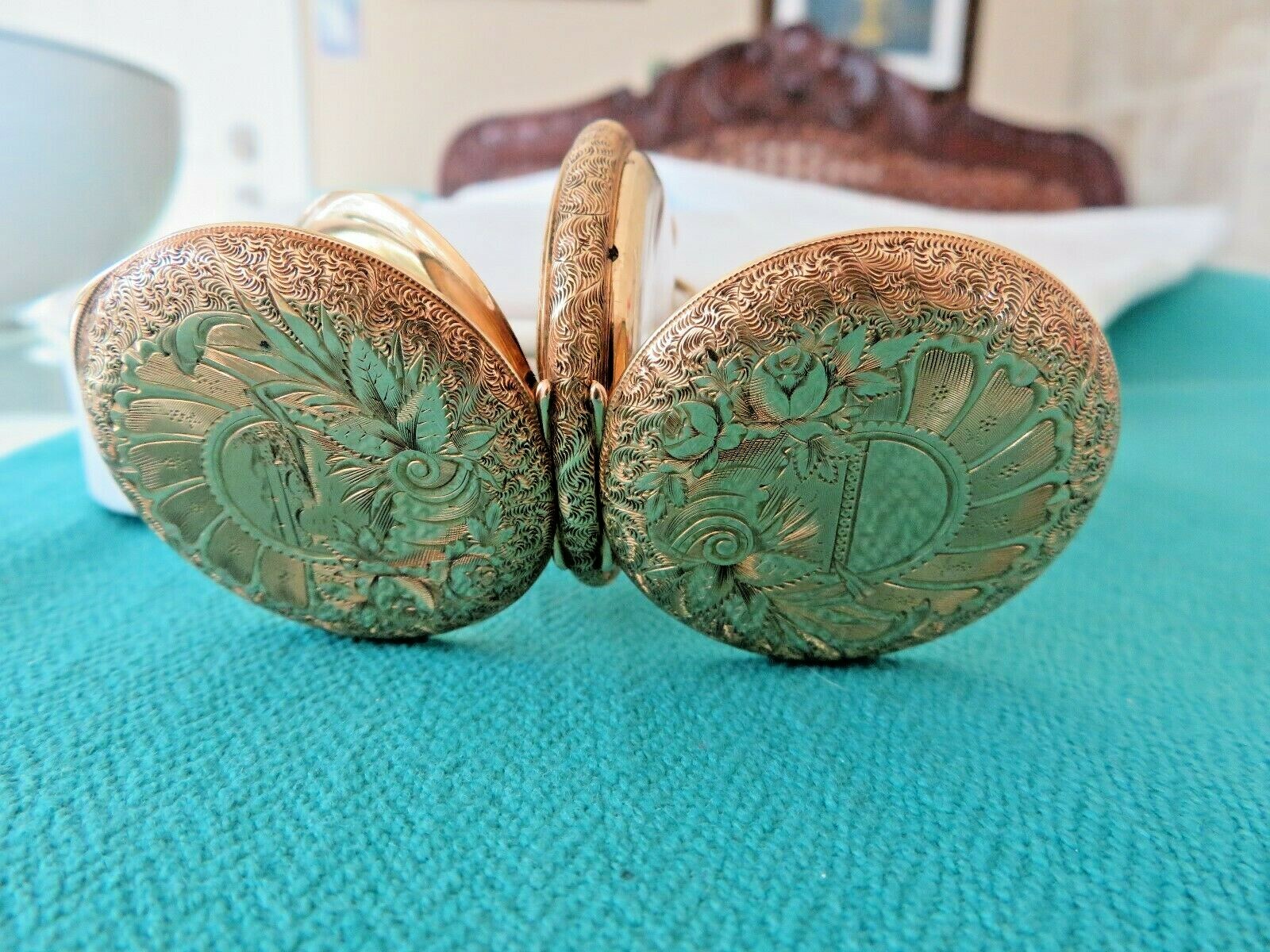 ILLINOIS 14K GOLD ENGRAVED HUNTING CASE 1894 6s 11 JEWELS POCKET WATCH MINT