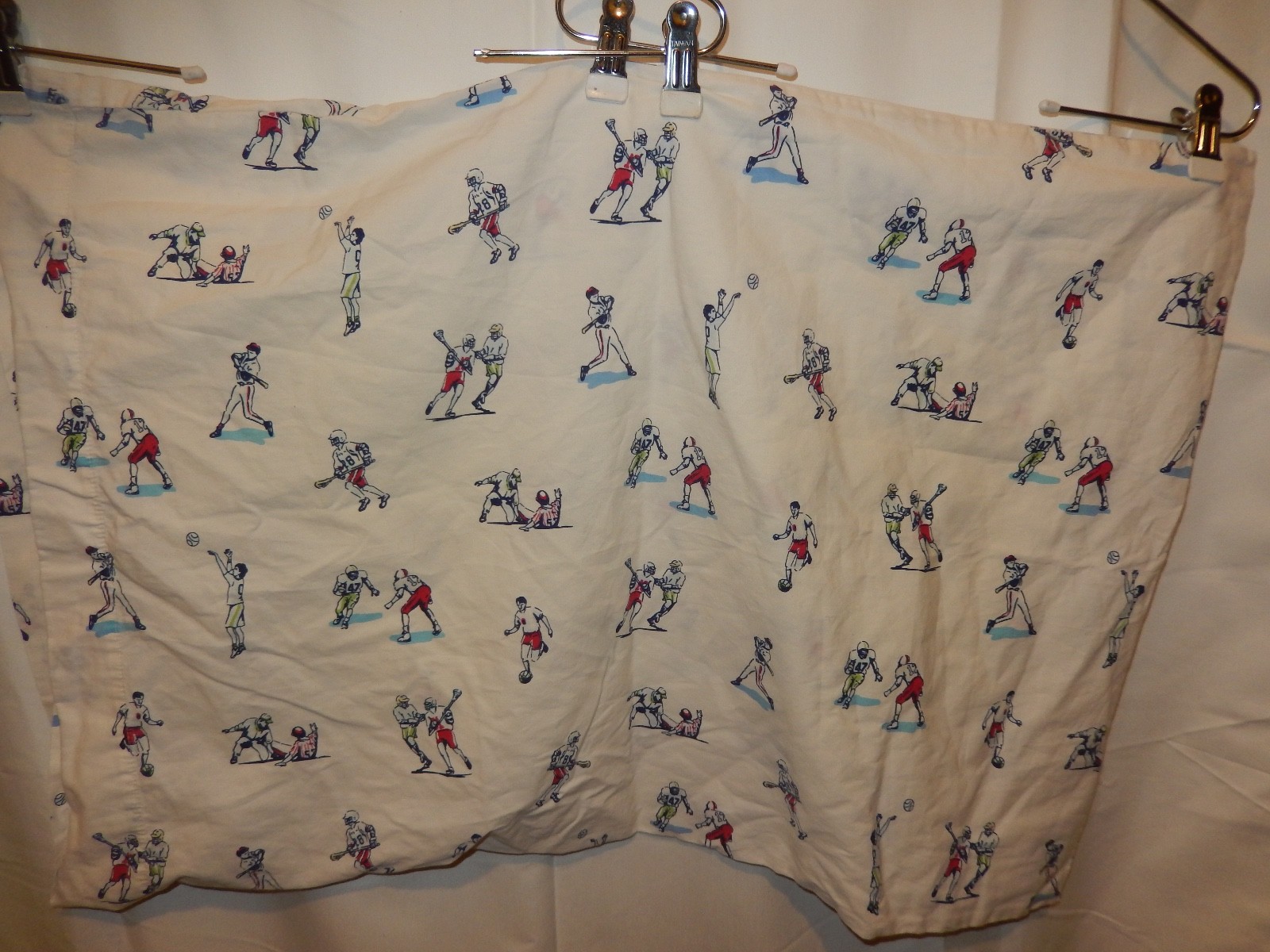 Pottery Barn Kids ALL STAR Sports Baseball Soccer 1 Pr (2) STD Pillowcases