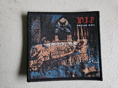 DIO, DREAM EVIL, SEW ON BLACK BORDER WOVEN PATCH
