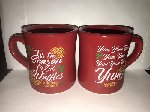 WAFFLE HOUSE 2018 CHRISTMAS HOLIDAY COFFEE MUG SET OF 2 NEW RED