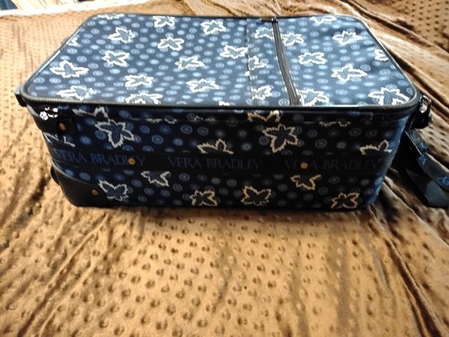 Vera Bradley  Blue Leaf 14x24 Rollin Luggage Suitcase, with lock