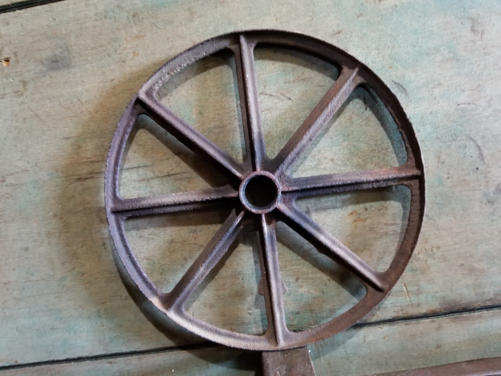 Vintage industrial steampunk cast iron pulley  Industrial project 10
