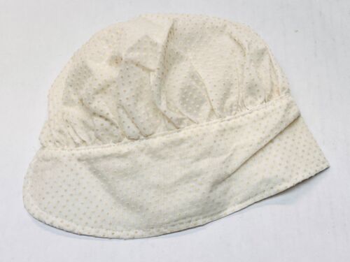 Vintage Baby Bonnet Textured Material White Collectible Baby Accessory 