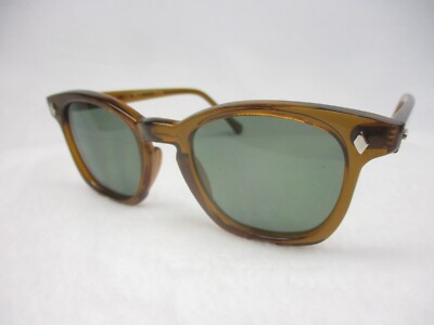 Pentax Hoya Sunglasses 60's Style Horn Rim Hipster Custom Honey G15 46 Small